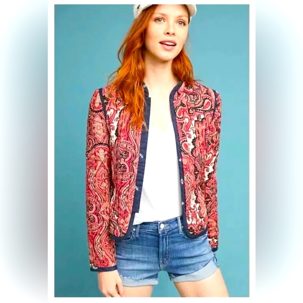 Anthropologie Waverly Quilted Boho Jacket